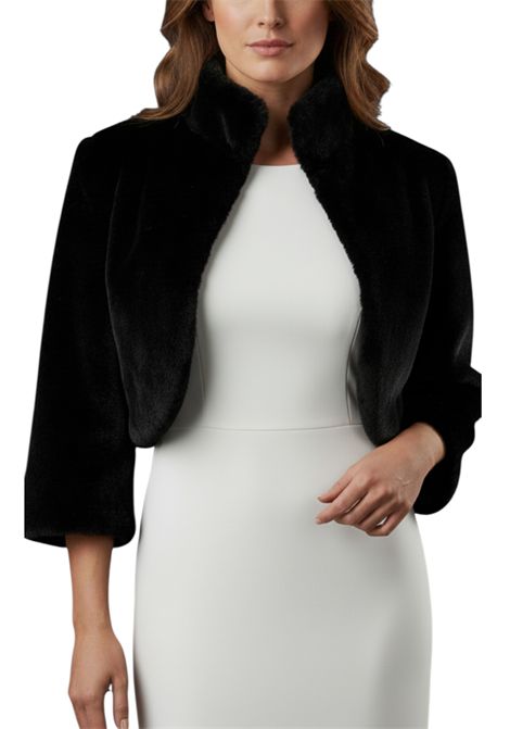 Ecopelliccia corta con collo a pistagna MISS MAX | Pellicce | 3901NERA PISTAGNA